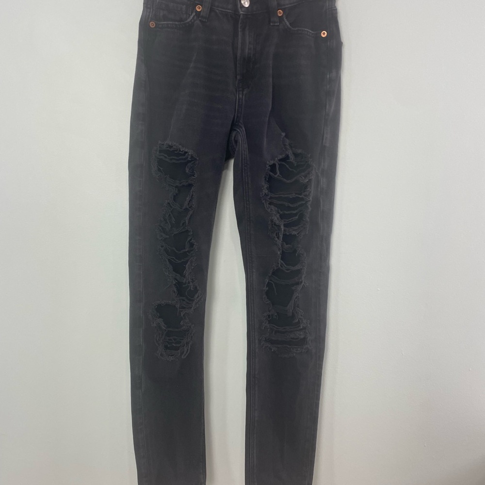 American Eagle Outfitters Distressed Black Skinny Jeans